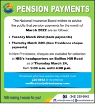 Pension Payment March 2022