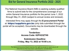 Bid for General Insurance Portfolio 2022 - 2025