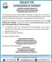 Public Tender - EOI - REPAIRS TO MINISTRY OF EDUCATION BLDG