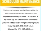 Public Notice: Scheduled Maintenance