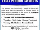 Early Pension Payment for October