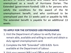 Extended Unemployment Benefit to Assist Displaced Workers in Grand Bahama and Abaco 