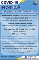 JUNE 17, 2020 – NIB extends service at the Thomas A. Robinson Stadium until Friday