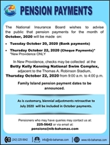 Pension Payment for October 2020