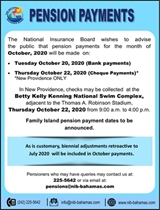 Pension Payment for October 2020