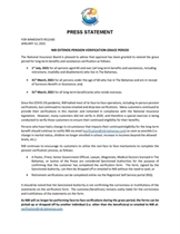 PRESS STATEMENT: NIB EXTENDS PENSION VERIFICATION GRACE PERIOD