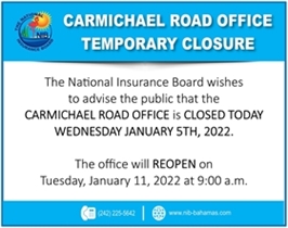 Office Closure - Carmichael Road
