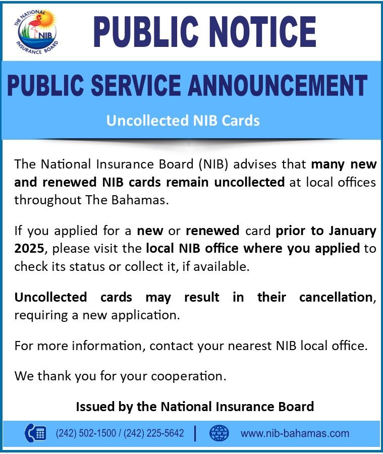 Nib Bahamas Contribution Rates National Insurance Board of The Bahamas