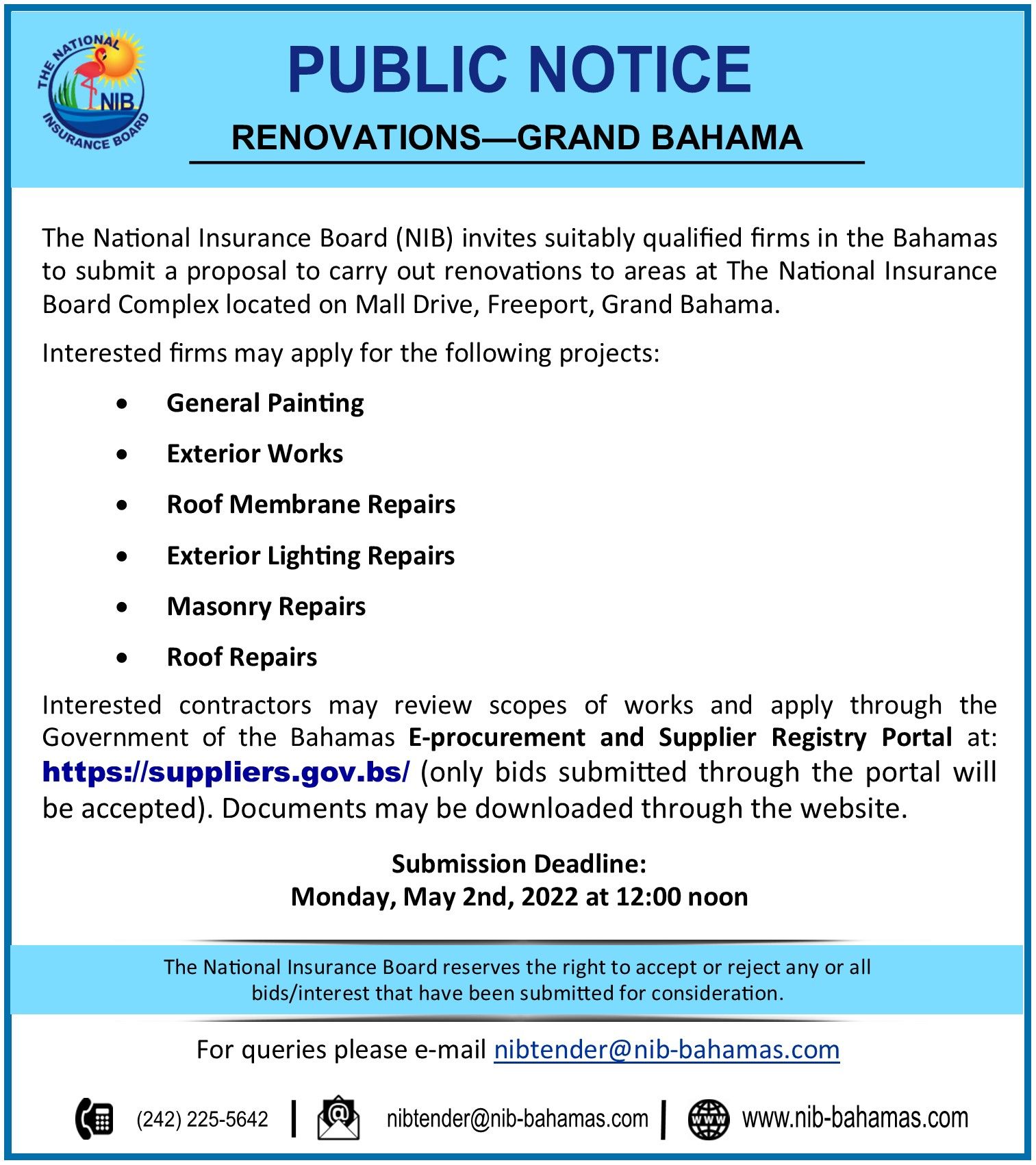 Nib Bahamas Contribution Rates National Insurance Board of The Bahamas