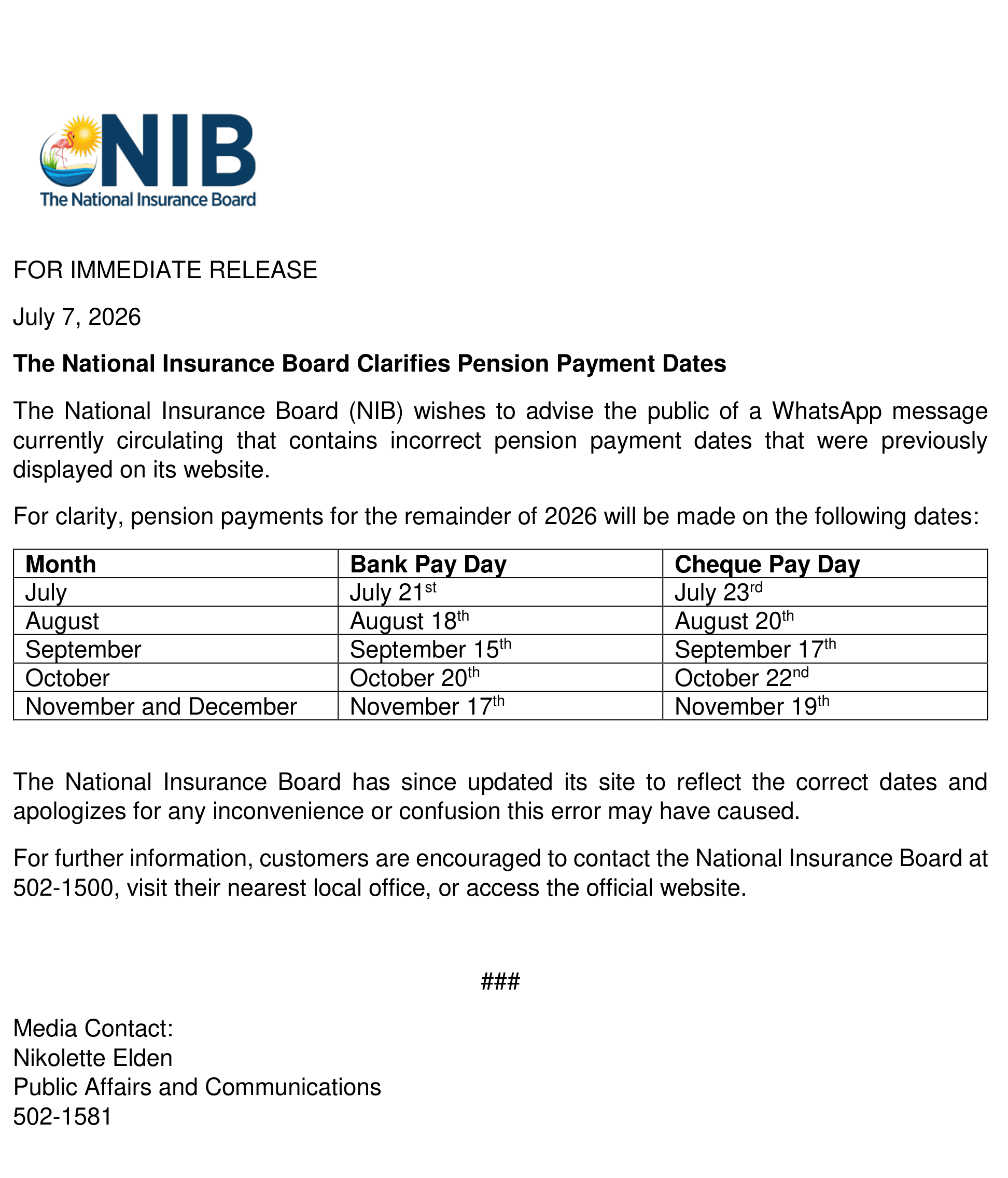Nib Bahamas Contribution Rates National Insurance Board of The Bahamas